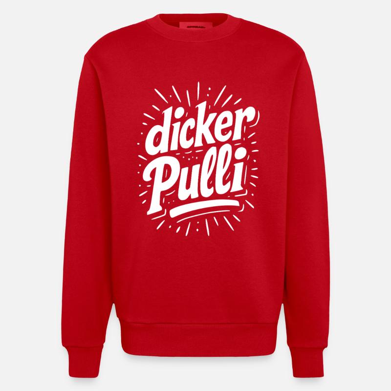 Pull épais Neon Typo - Sweat bio épais oversize fabriqué en UE - rouge