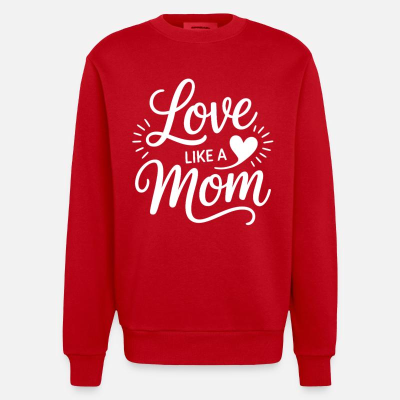 Aimer comme une maman - Sweat bio épais oversize fabriqué en UE - rouge