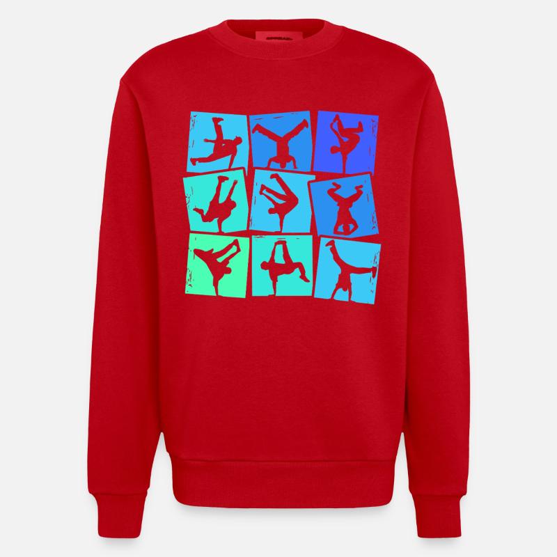 Breakdance Breakdancer Breakdancing Kinder Jungen - Heavyweight Oversized Organic Crew Neck Made in EU - Rot