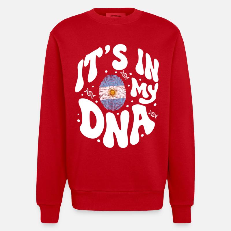 ADN argentin Drapeau argentin Hispanique - Sweat bio épais oversize fabriqué en UE - rouge