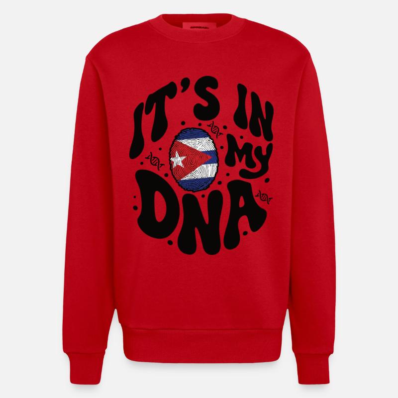 ADN cubain Cuba Drapeau hispanique - Sweat bio épais oversize fabriqué en UE - rouge