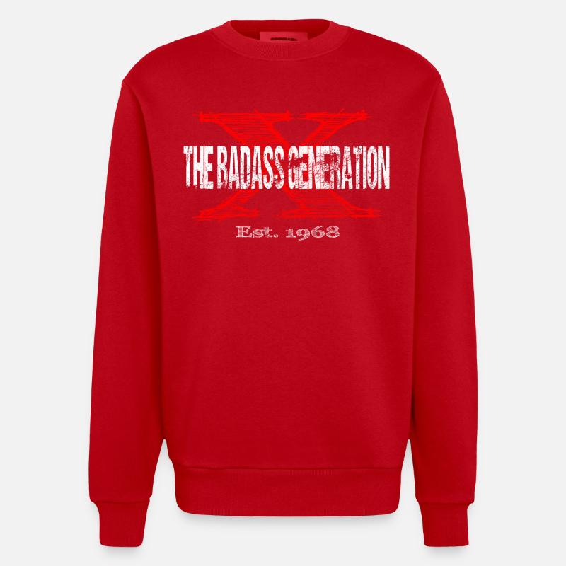Generation X 1968 Retro - Heavyweight Oversized Organic Crew Neck Made in EU - red