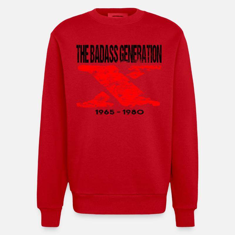 Génération X 1965 1980 Rétro - Sweat bio épais oversize fabriqué en UE - rouge