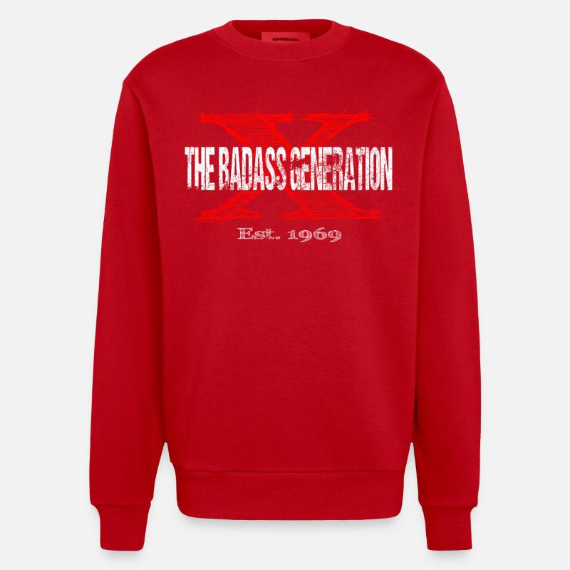 Génération Badass 1969 - Sweat bio épais oversize fabriqué en UE - rouge
