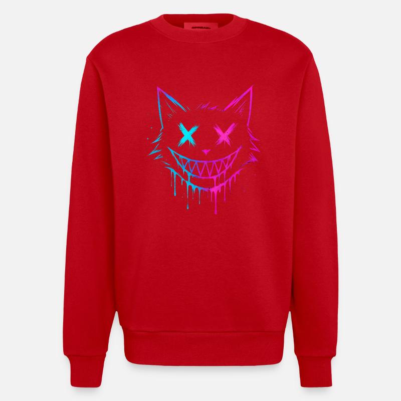 Éclaboussure de chat - Sweat bio épais oversize fabriqué en UE - rouge