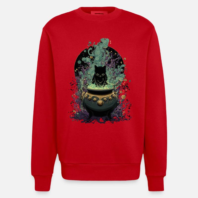 Potion Master Chat Conception Magique - Sweat bio épais oversize fabriqué en UE - rouge