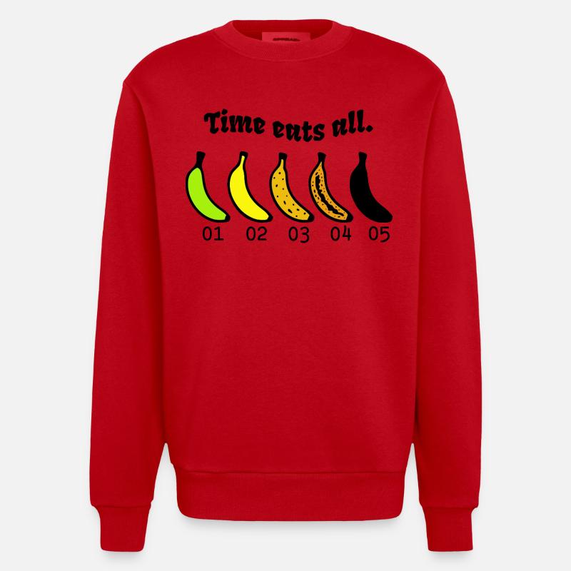Cycle de vie de la banane - Sweat bio épais oversize fabriqué en UE - rouge