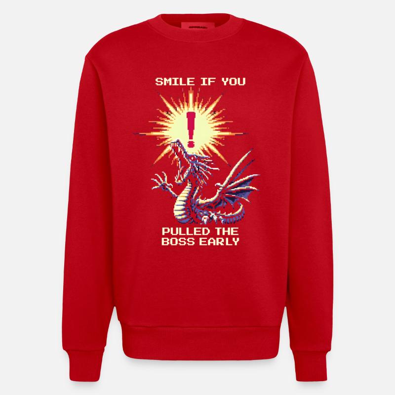 Opponents pulled early | Raid - Heavyweight Oversized Organic Crew Neck Made in EU - red