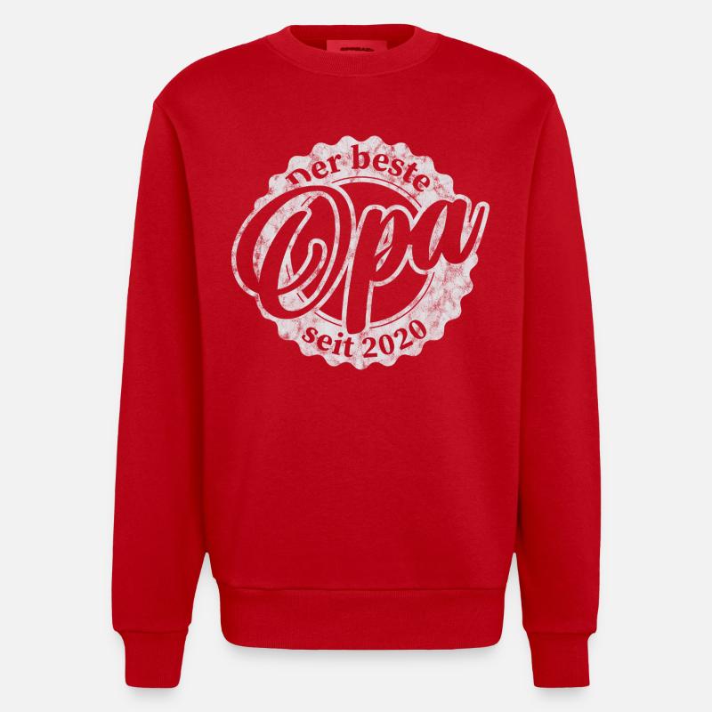 Le meilleur papy depuis 2020 - Sweat bio épais oversize fabriqué en UE - rouge