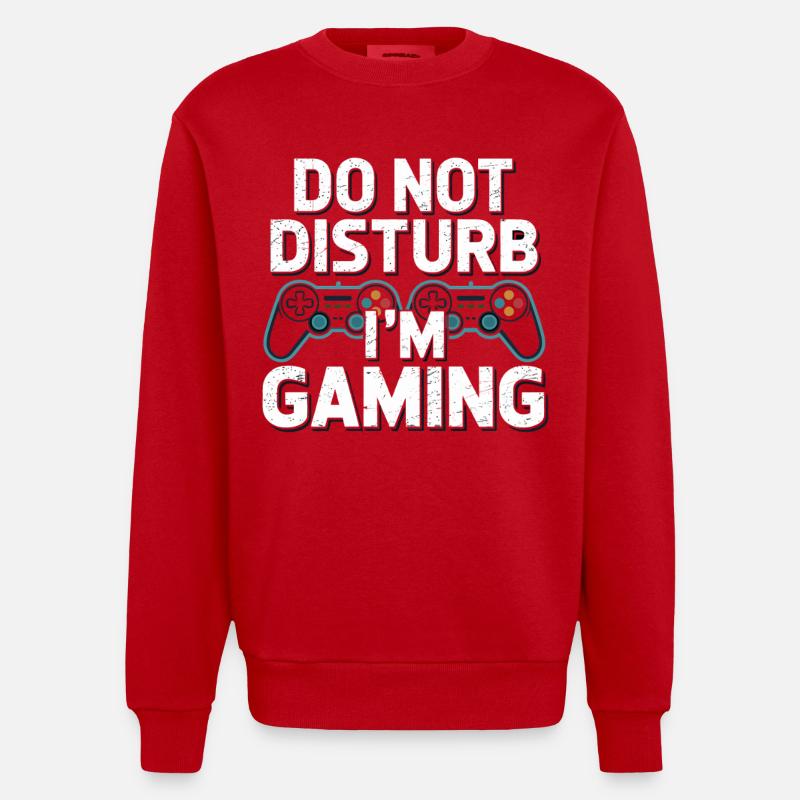 Ne pas déranger Je joue - Sweat bio épais oversize fabriqué en UE - rouge