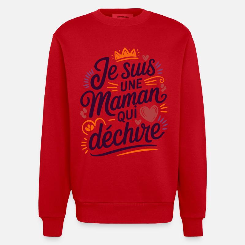 Ich bin eine Killer-Mutter - Heavyweight Oversized Organic Crew Neck Made in EU - Rot