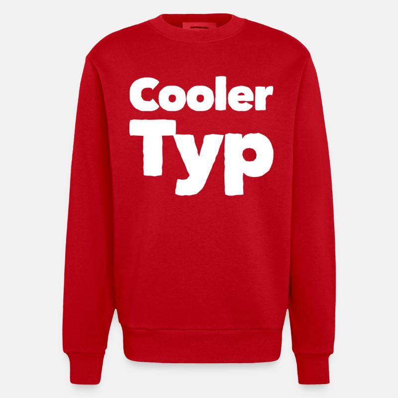 COOLER TYP - Heavyweight Oversized Organic Crew Neck Made in EU - Rot