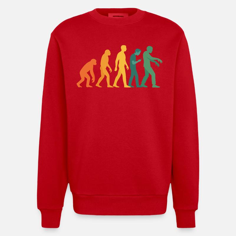 Evolution Silhouette Gradient - Heavyweight Oversized Organic Crew Neck Made in EU - red
