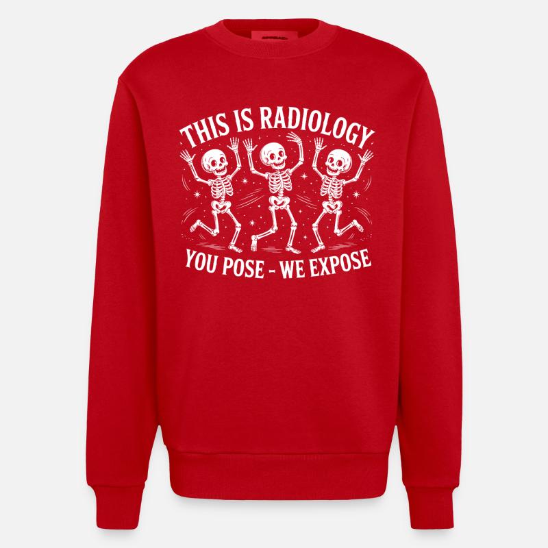 Radiologie Squelettes Danse - Sweat bio épais oversize fabriqué en UE - rouge