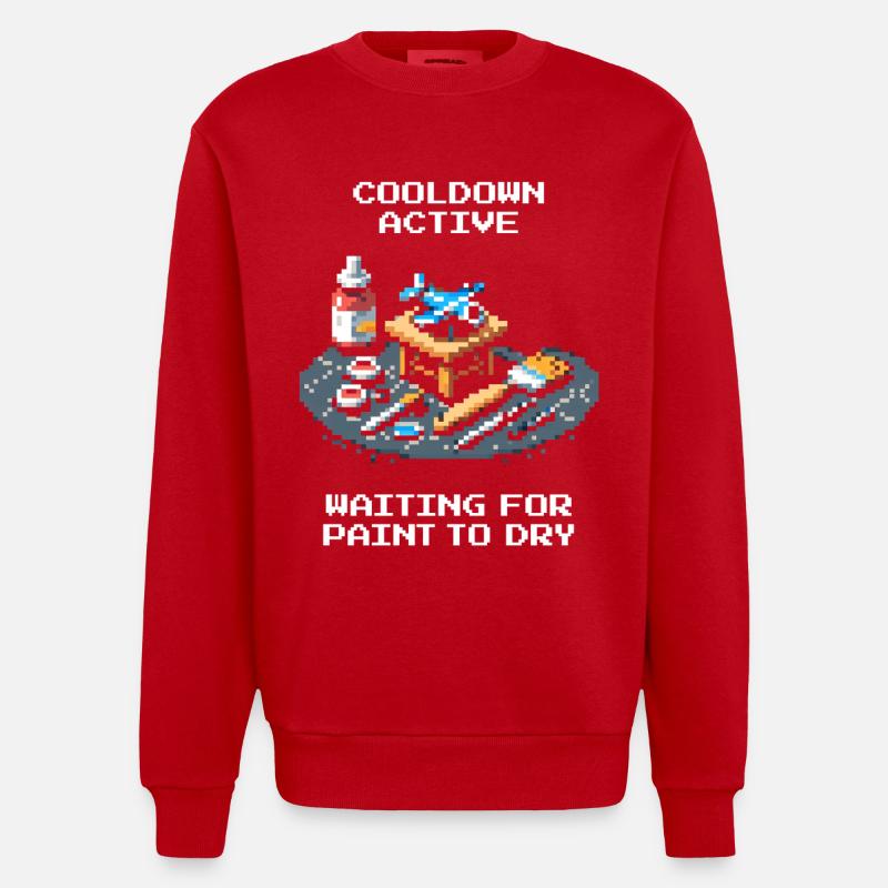 Cooldown: Paint Dries | Miniatures - Heavyweight Oversized Organic Crew Neck Made in EU - red