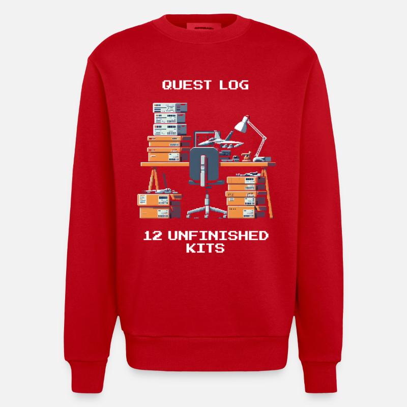 Questlog: 12 unfertige Kits | Modellbau - Heavyweight Oversized Organic Crew Neck Made in EU - Rot
