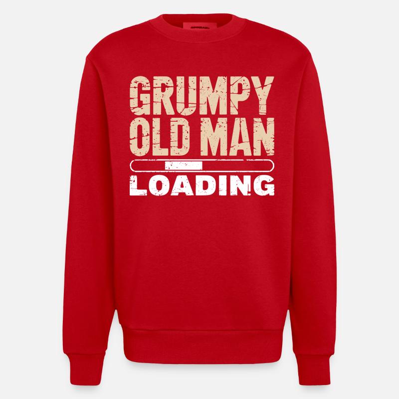 Grumpy Old Man Loading - Sweat bio épais oversize fabriqué en UE - rouge