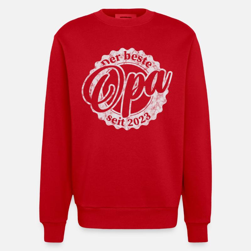 Der Beste Opa seit 2023 - Heavyweight Oversized Organic Crew Neck Made in EU - Rot
