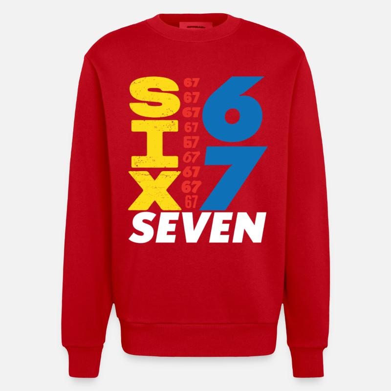 Sechs Sieben, 67 - Heavyweight Oversized Organic Crew Neck Made in EU - Rot
