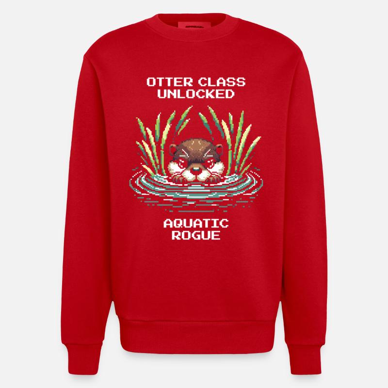 Classe Otter débloquée : Voleur d’eau | JDR - Sweat bio épais oversize fabriqué en UE - rouge