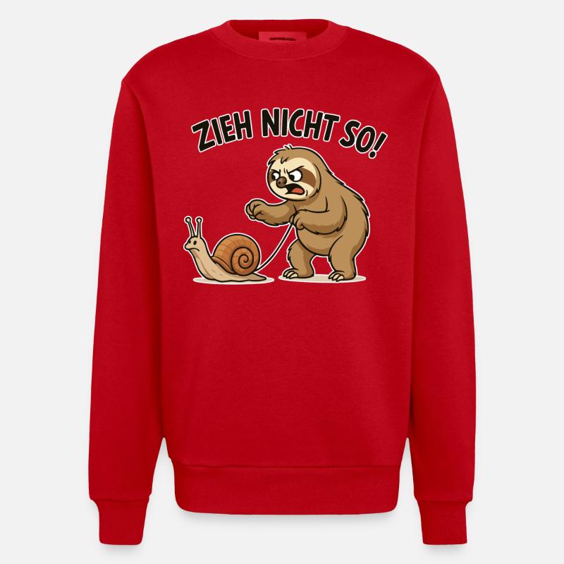 Ne tirez pas si paresseusement - Sweat bio épais oversize fabriqué en UE - rouge