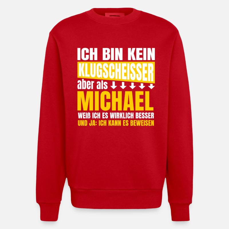 I'm not a smartass Michael - Heavyweight Oversized Organic Crew Neck Made in EU - red