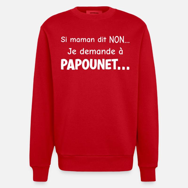 Komplize Papa - Heavyweight Oversized Organic Crew Neck Made in EU - Rot