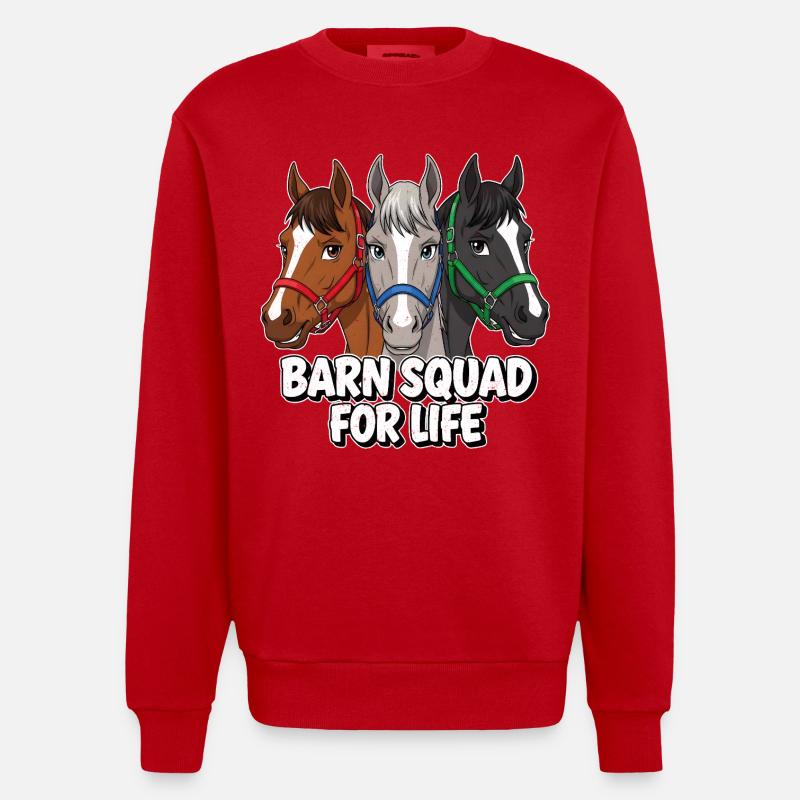 Amis chevaux de l’escouade de l’écurie - Sweat bio épais oversize fabriqué en UE - rouge