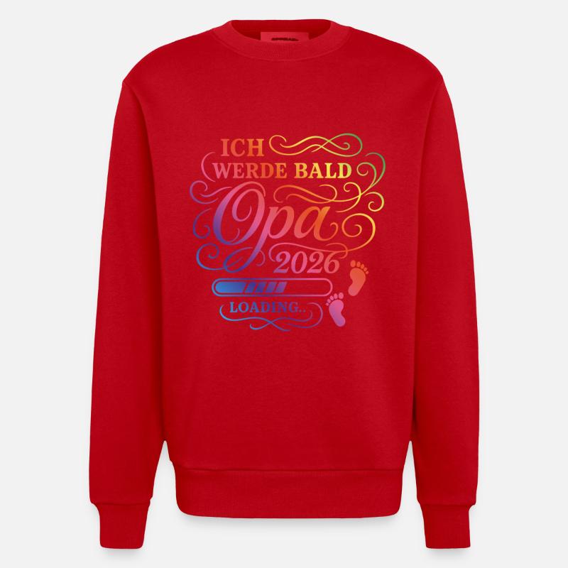 Ich werde bald Opa 2026 - Heavyweight Oversized Organic Crew Neck Made in EU - Rot