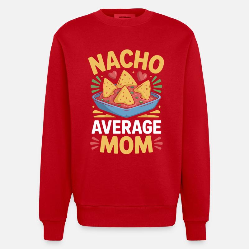 Nacho Durchschnittliche Mama Lustig - Heavyweight Oversized Organic Crew Neck Made in EU - Rot