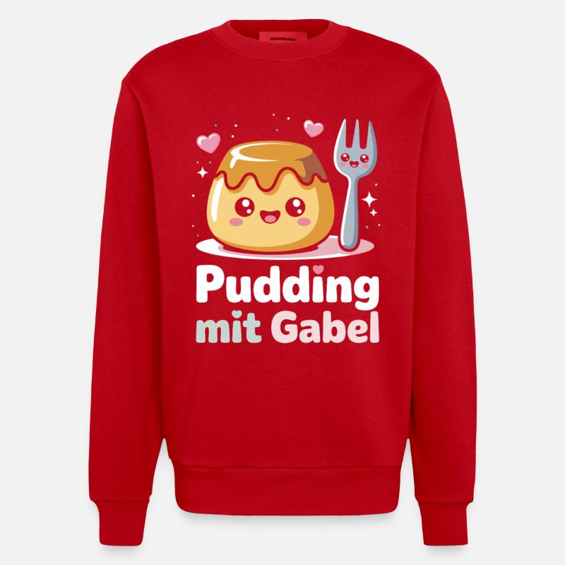 Pudding à la fourchette - Sweat bio épais oversize fabriqué en UE - rouge