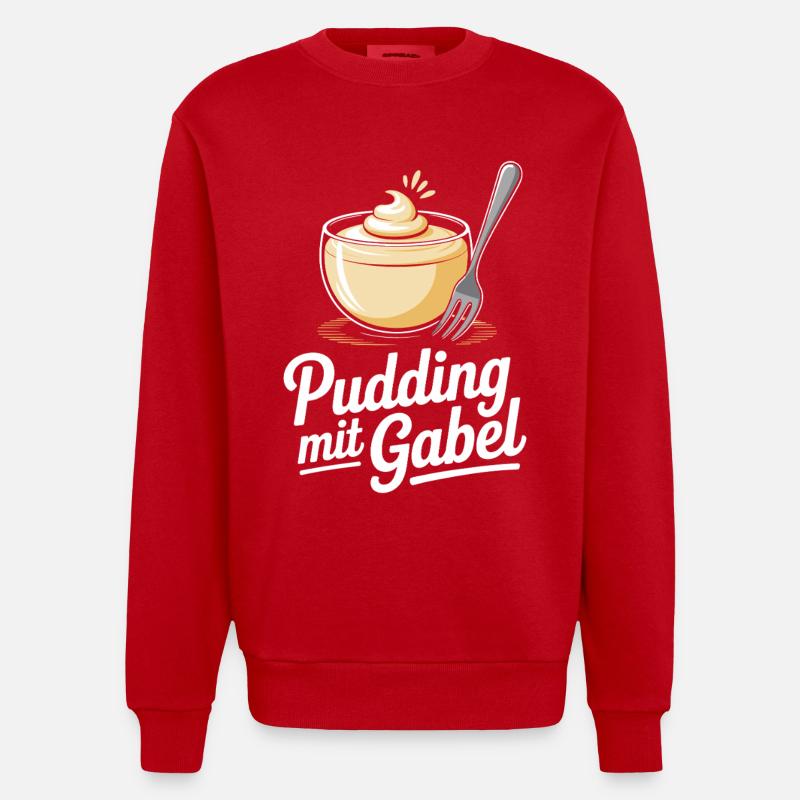 Pudding à la fourchette - Sweat bio épais oversize fabriqué en UE - rouge