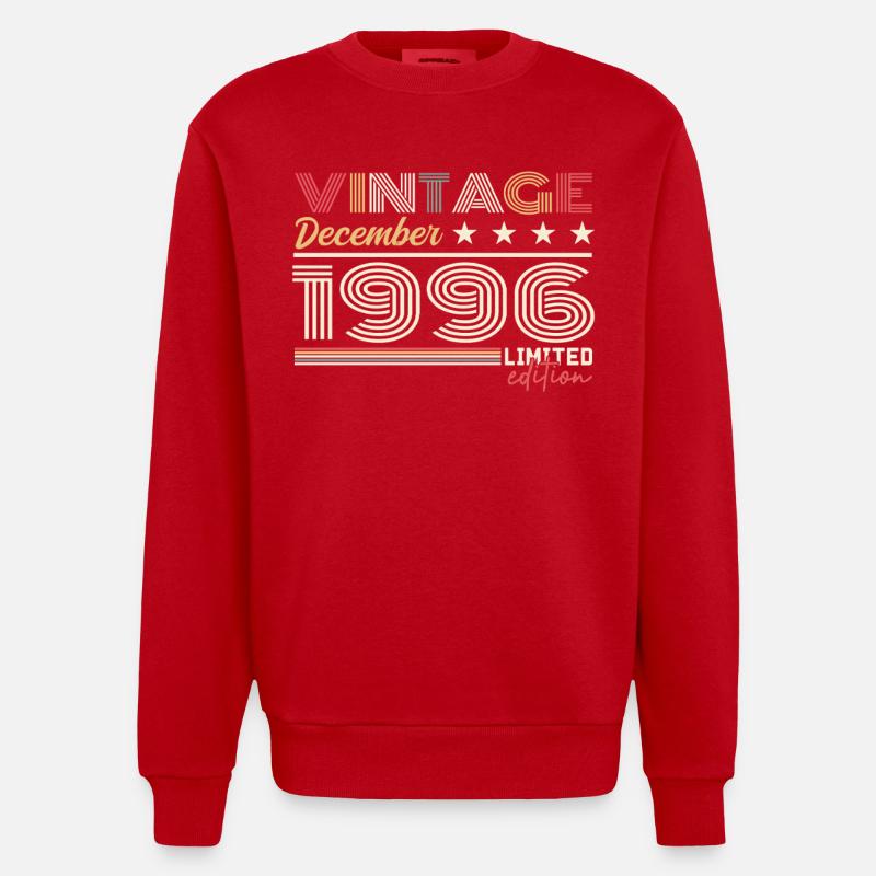 Geschenk Dezember 1996 - Heavyweight Oversized Organic Crew Neck Made in EU - Rot