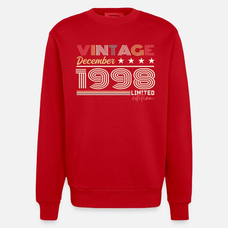 Geschenk Dezember 1998 - Heavyweight Oversized Organic Crew Neck Made in EU - Rot
