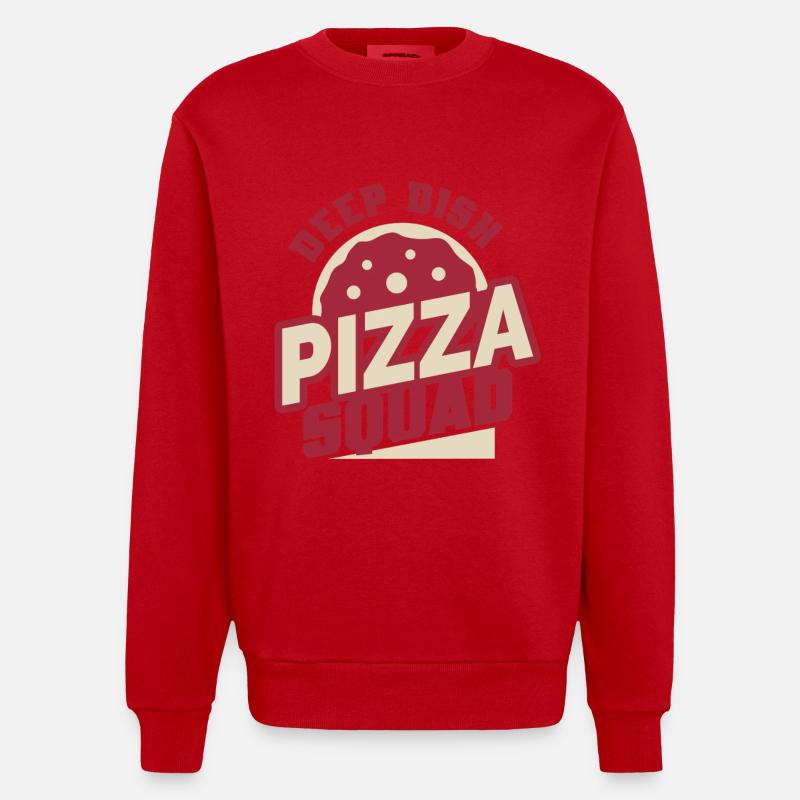 Plat profond Pizza Squad Chicargo - Sweat bio épais oversize fabriqué en UE - rouge