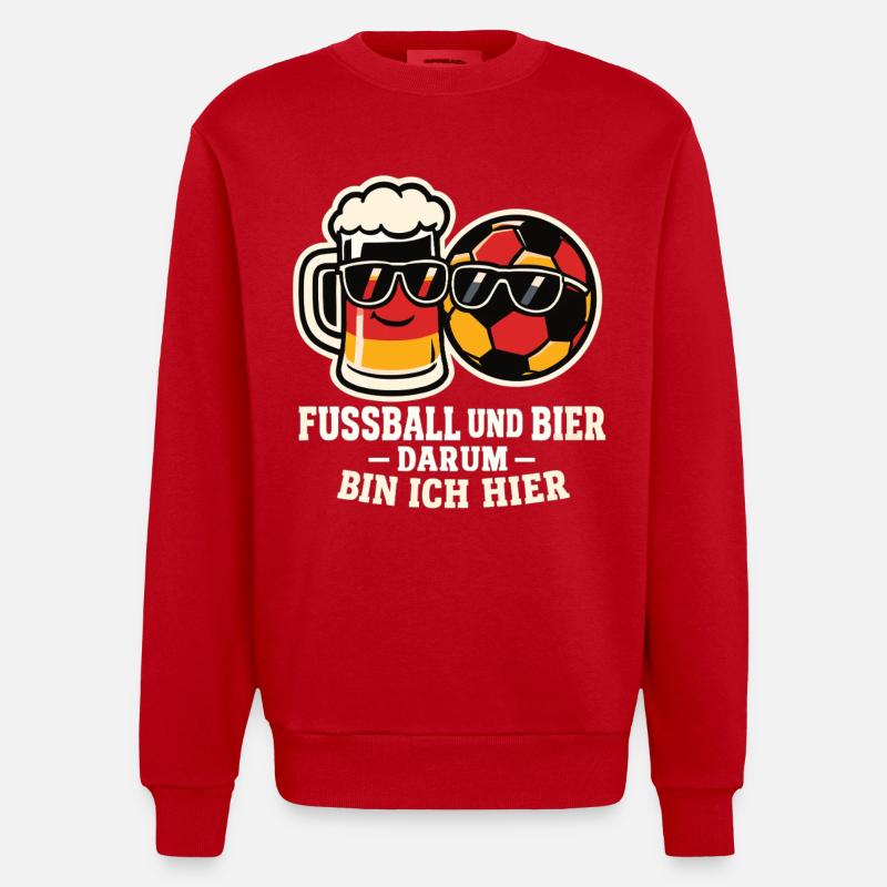 Fußball und Bier - Heavyweight Oversized Organic Crew Neck Made in EU - Rot