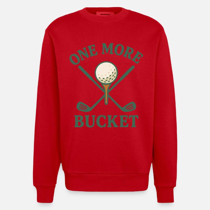 Ein weiterer Eimer Golfschläger Fun Design - Heavyweight Oversized Organic Crew Neck Made in EU - Rot