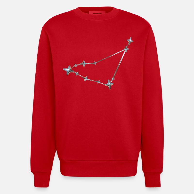 Rangée d’étoiles Conception de constellation - Sweat bio épais oversize fabriqué en UE - rouge