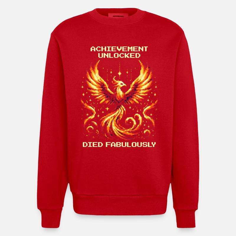 Succès débloqué : Mort fabuleuse | JDR - Sweat bio épais oversize fabriqué en UE - rouge