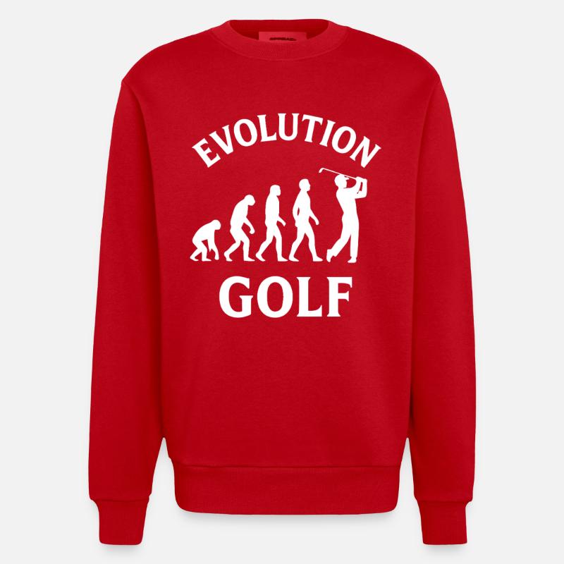 Evolution Golf Drôle de Golf Design - Sweat bio épais oversize fabriqué en UE - rouge