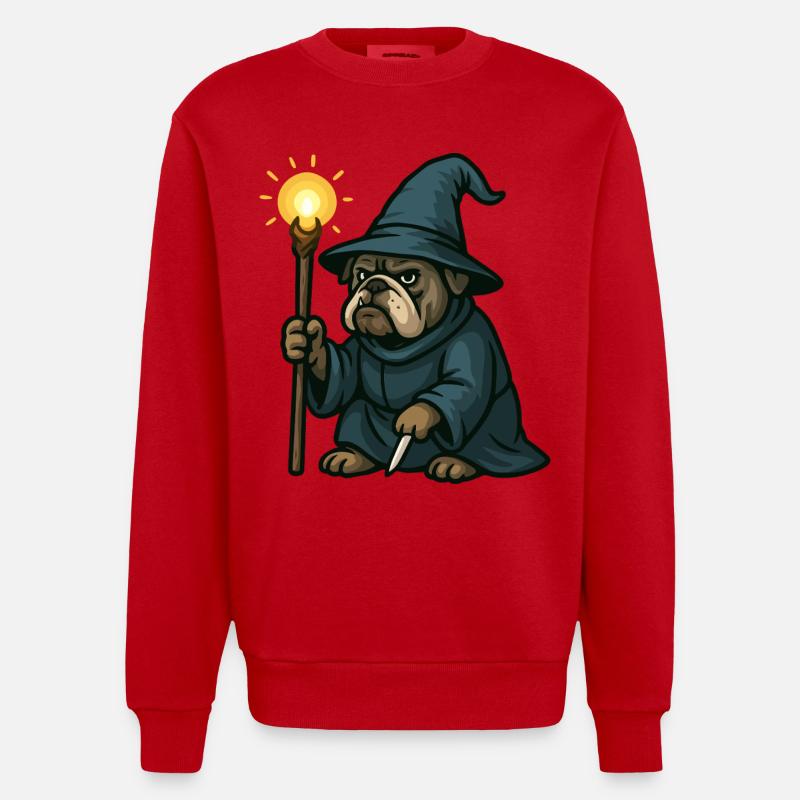 Lanterne de sorcier bouledogue - Sweat bio épais oversize fabriqué en UE - rouge