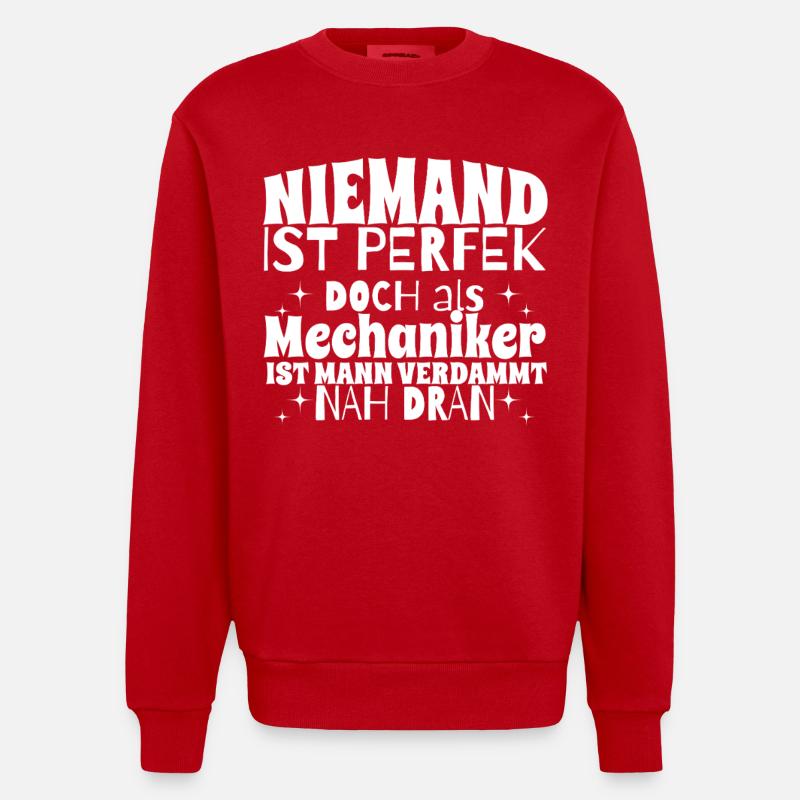 Cadeau d’artisan mécanicien - Sweat bio épais oversize fabriqué en UE - rouge