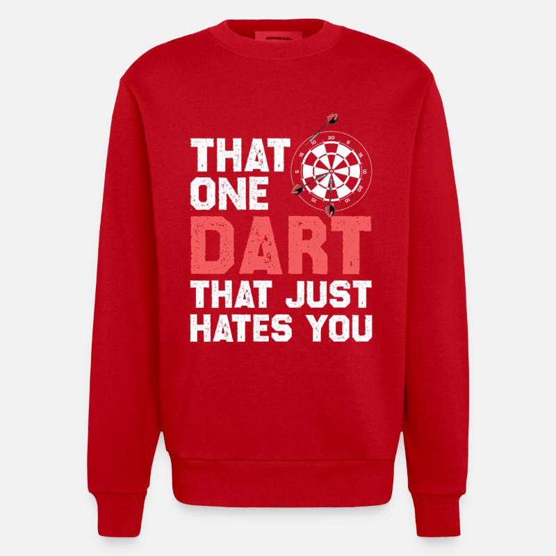 Dart der dich hasst - Heavyweight Oversized Organic Crew Neck Made in EU - Rot