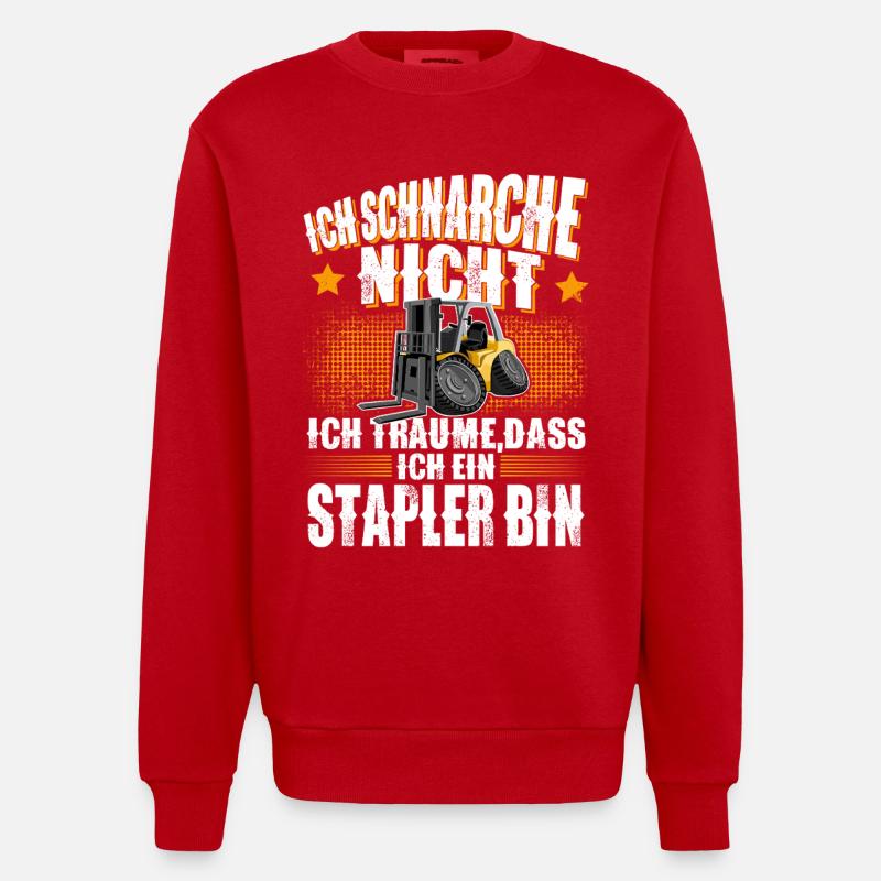Gerbeur pour chariot élévateur - Sweat bio épais oversize fabriqué en UE - rouge