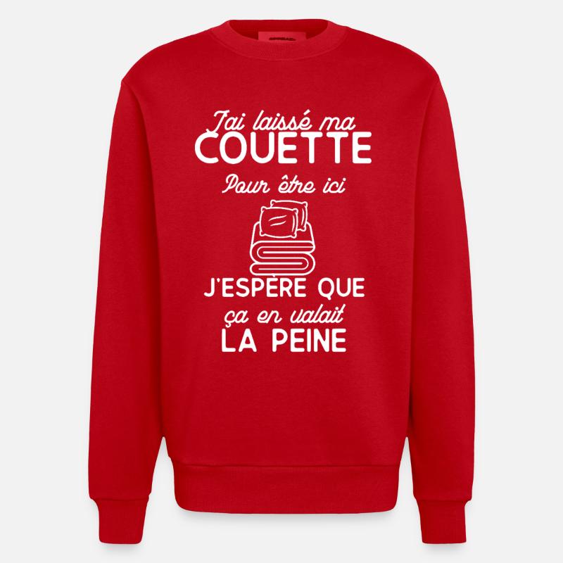 Couette Attaque le Matin - Sweat bio épais oversize fabriqué en UE - rouge