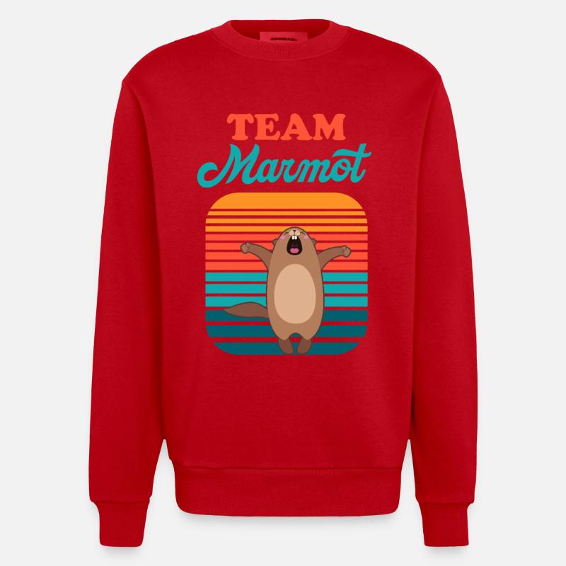 Marmot Équipe Rétro Soleil - Sweat bio épais oversize fabriqué en UE - rouge