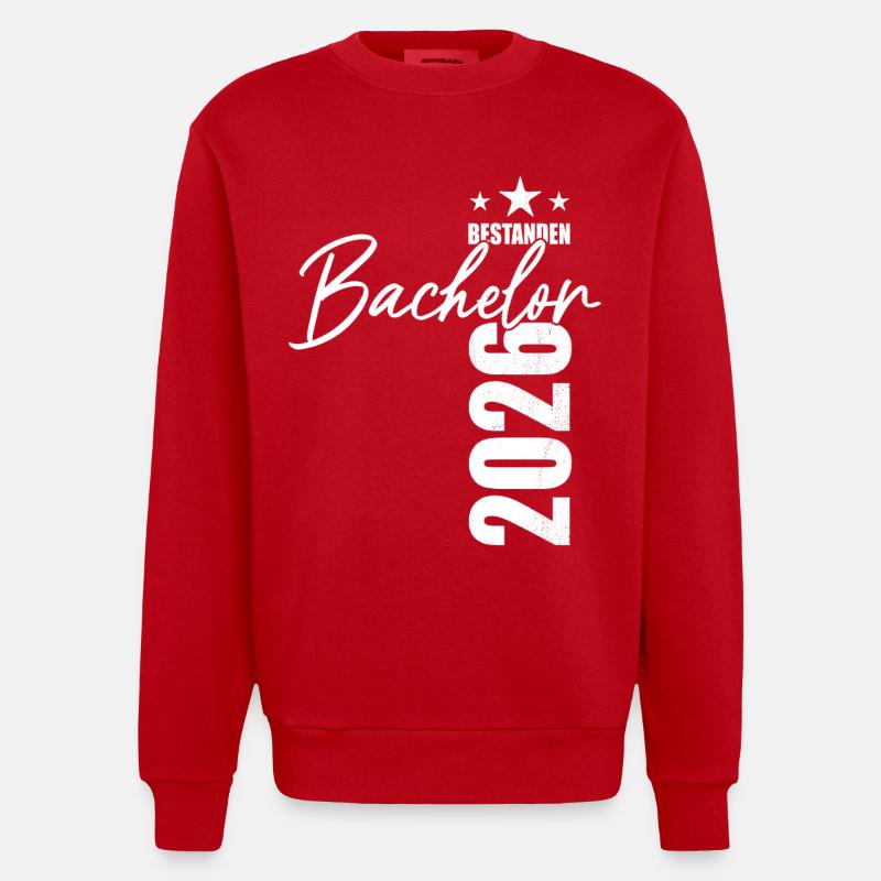 Bachelor passed 2026 - Exam - Success - Heavyweight Oversized Organic Crew Neck Made in EU - red