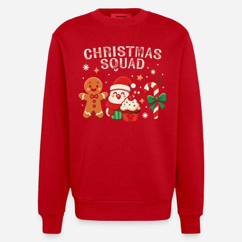 Escouade de Noël - Funny Candy - Sweat bio épais oversize fabriqué en UE - rouge