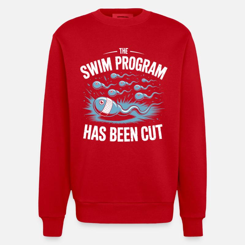 Le programme de natation est terminé - Sweat bio épais oversize fabriqué en UE - rouge