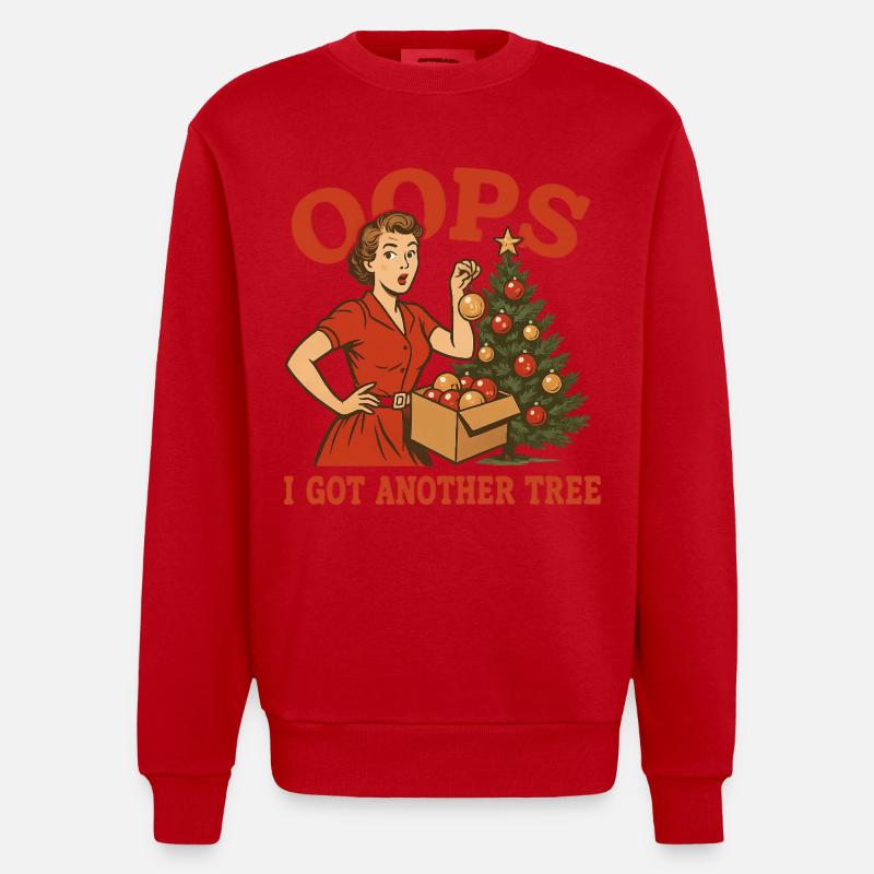 Oops I Got Another Tree - Heavyweight Oversized Organic Crew Neck Made in EU - red